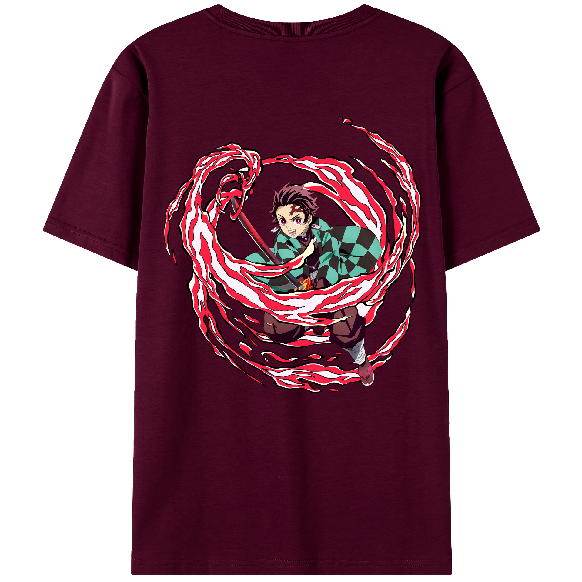 （画像用） 鬼滅の刃 竈門 炭治郎／かまど たんじろう Kamado Tanjirou レディース半袖Tシャツ(バックプリント)
